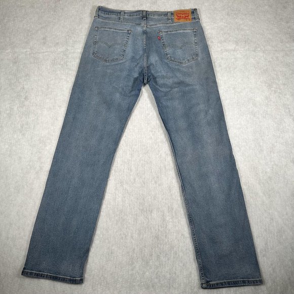 Levi's 505 Men's Jeans Stretch Straight Leg Regular Fit Blue Denim Size W38 L34 - Picture 2 of 14